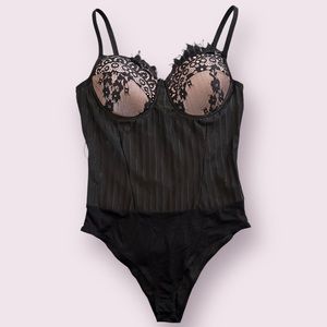 Black Lace Teddy Lingerie Bodysuit